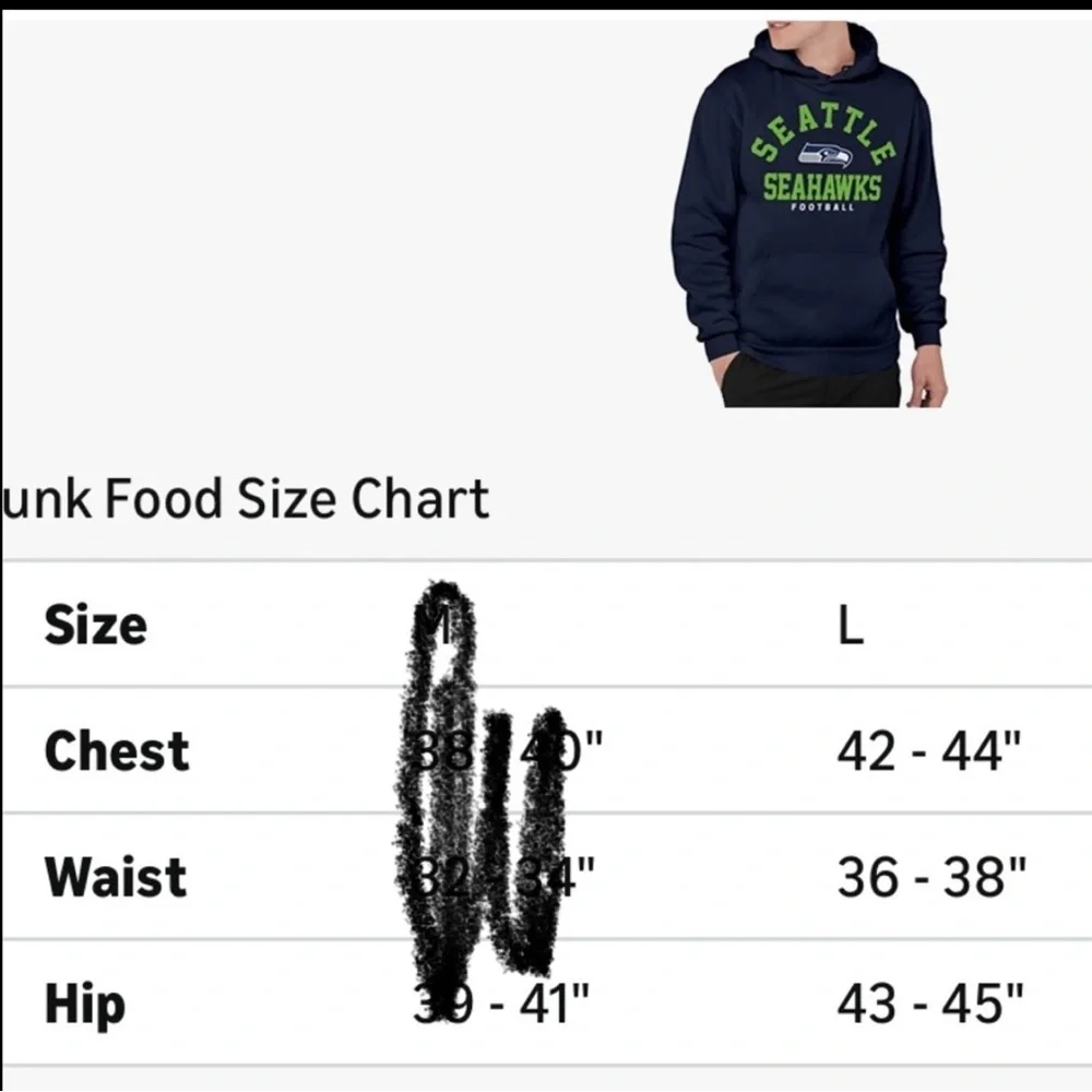 Fanatics Seattle Seahawks Men's Navy Pullover Hoodie – Large NWT